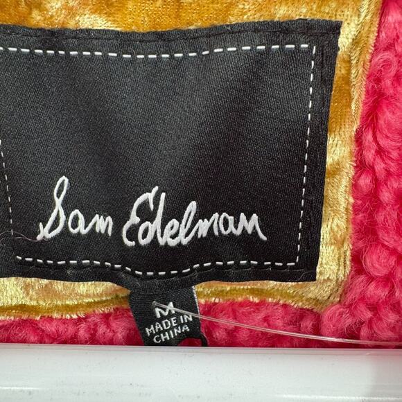 Sam Edelman Faux Fur Curly Oversized Collar Coat Women's Medium Pink NEW $180 - Picture 7 of 16